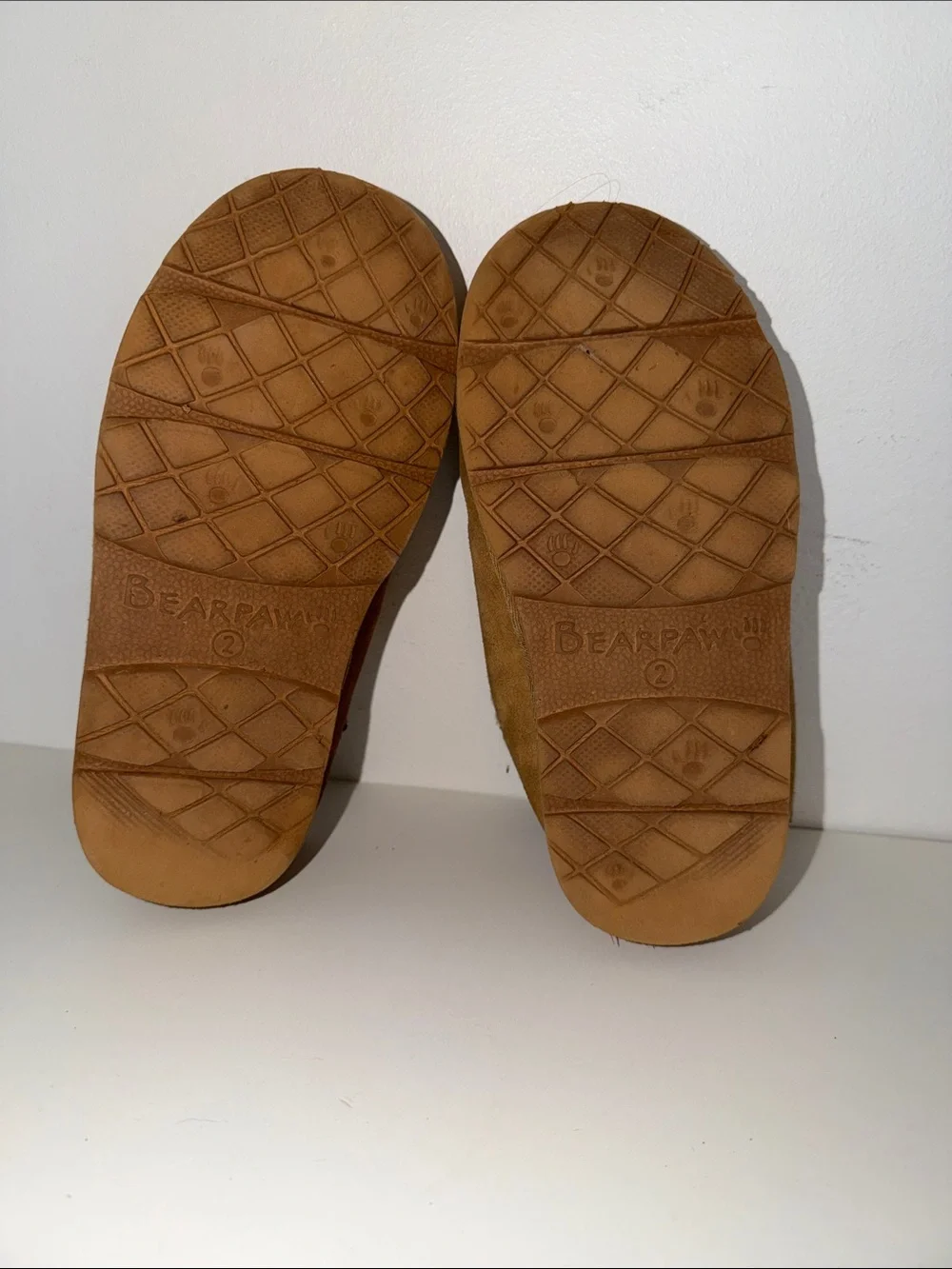 BearPaw Chestnut Suede Shearling-Lined Slip-Ons with Braided Trim